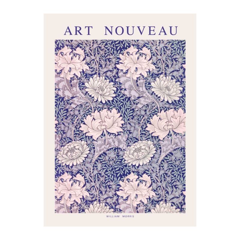 Plakat William Morris Art Nouveau Blue