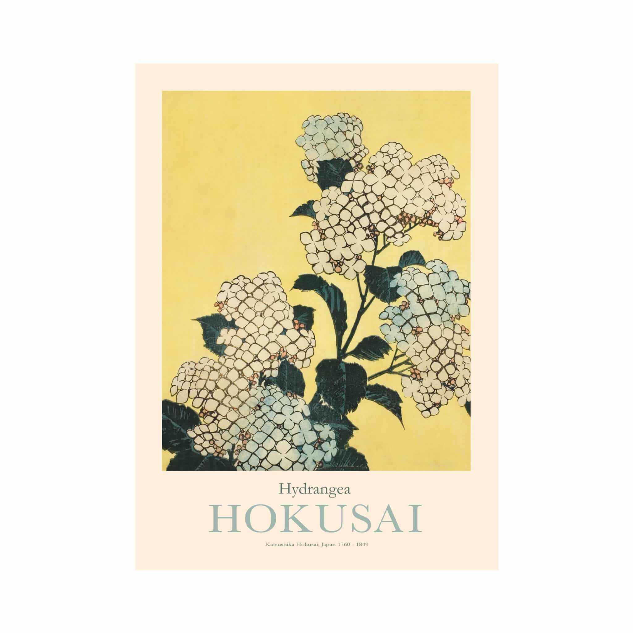 aborre bevægelse Beliggenhed Plakat Hokusai Hydrangea - Byspliid