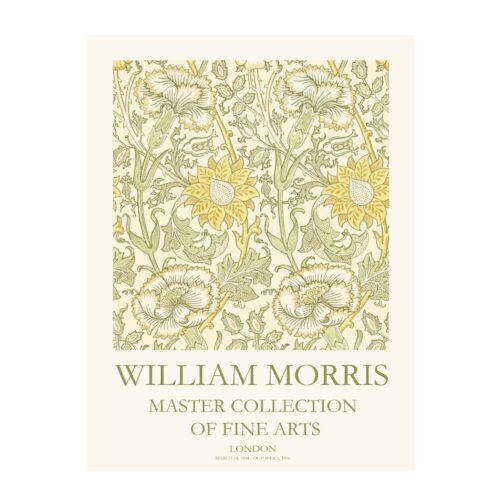 Plakat William Morris Fine arts 1 - Snoende planter, gule og grøn