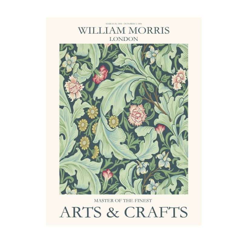 Plakat William Morris Arts & crafts 2 - Grønne blade